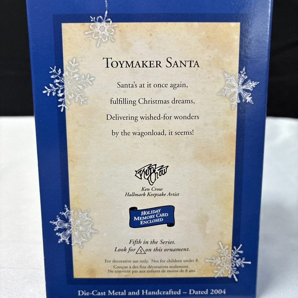 Hallmark 2004 Toymaker Santa Series 5 Keepsake Ornament QX8124 Multicolor